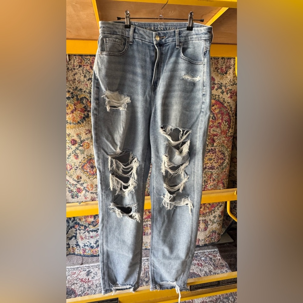 Distressed Light Blue Jeans